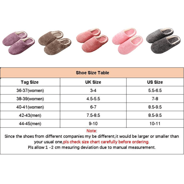 Dametøfler House Shoes Anti Slip Comfy Home Indoor Shoes Red 36-37