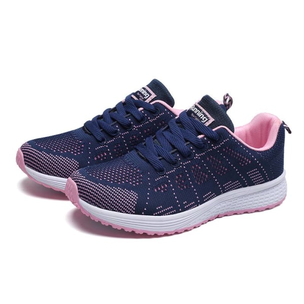 Löparsneakers för damer som andas casual atletiska skor Navy Blue,36
