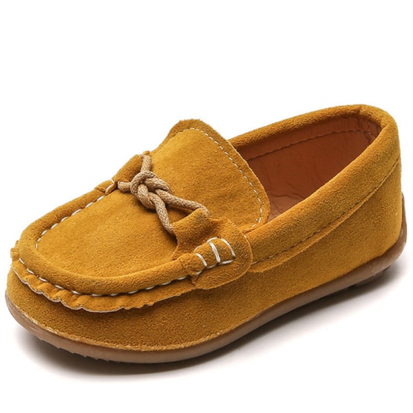 Boys Bownot Suede Upper Boat Kengät Pehmeä Hollow Out Moccasins Gul-2 33