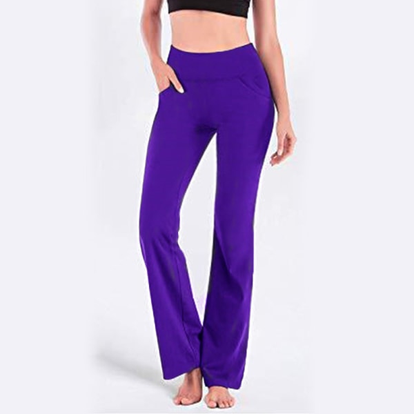 Naisten korkeavyötäröiset joogahousut Yksiväriset leggingsit Purple S