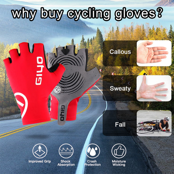 1 pari Half Finger Gloves Gel Sports Bicycle Racing Gloves blue,S