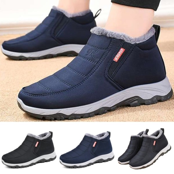 Män Comfort Slip On Casual Shoe Anti-Slip Rund Toe Snow Boots Blå 40