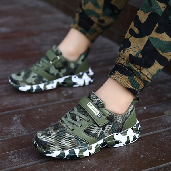 Børn Drenge Piger Camouflage sneakers Outdoor Casual Sko Camouflage Green 31