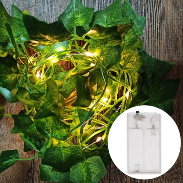 Konstgjorda växter - Green Leaf Vines - Murgröna String Lights 10M 100LED Battery Operated Excluding batteries