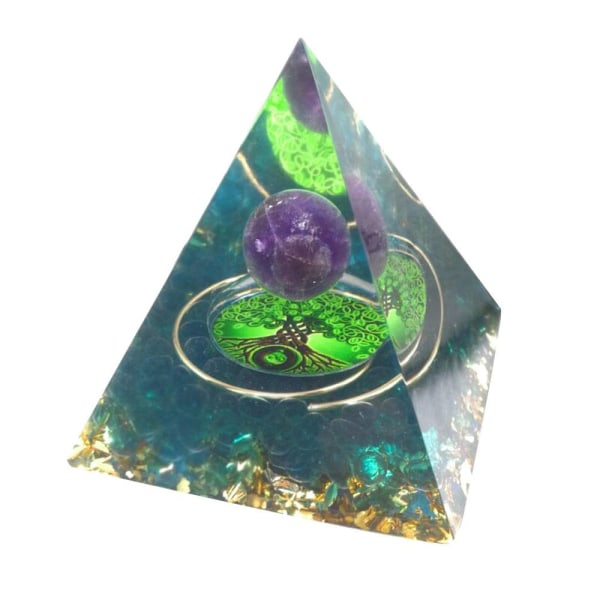 Ametist Pyramid Obsidian dekorativ power 3# Green