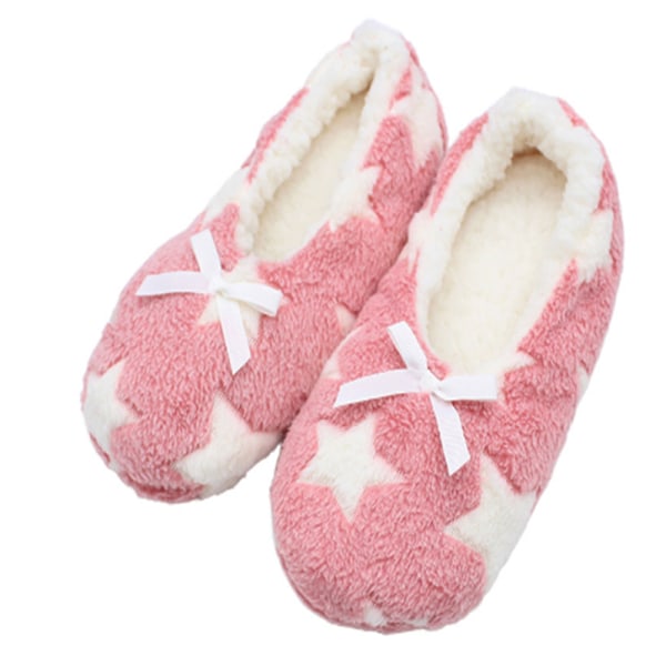 Damplysch tofflor Coral Velvet Printed Indoor Floor Shoes Pink 36-38