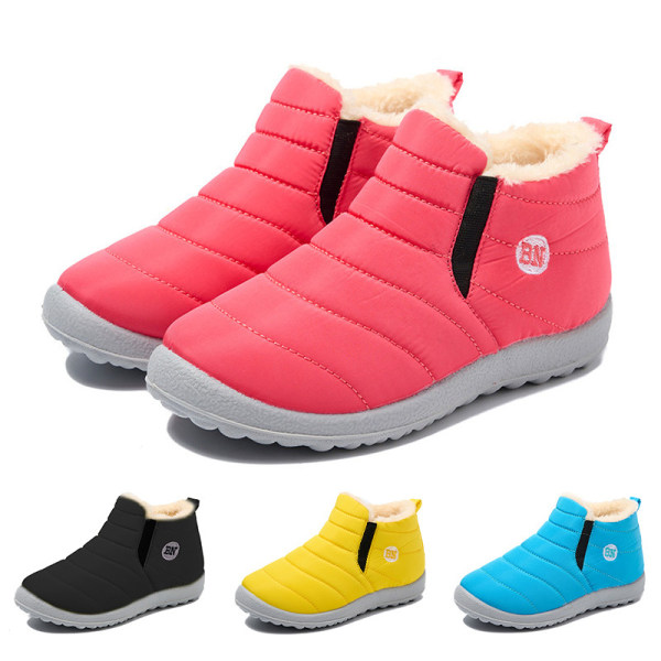 Børne vinter PU læder vandtætte mode snestøvler Blå 32
