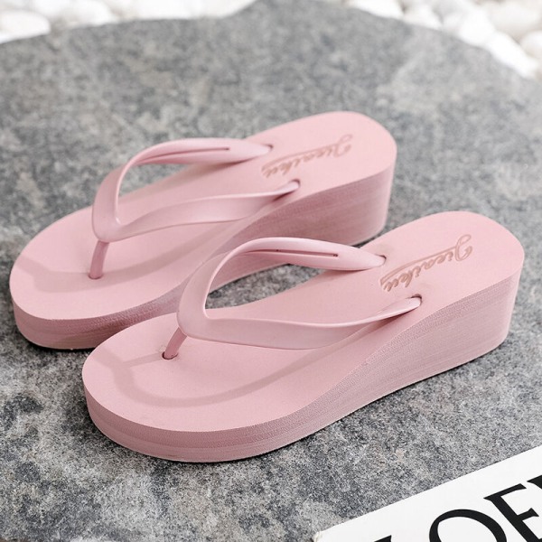 Naisten varvastossut korkeakorkoiset sandaalit rantatossut sisäkäyttöön, yksinkertaiset Pink 37
