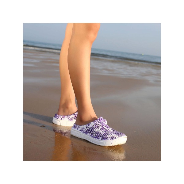 Kvinnor Tofflor Simbassäng Strand Slip On Mules Sports Sandaler violet,36
