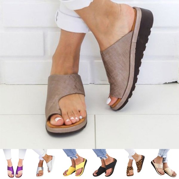Comfy Platform Sandaler til kvinder Casual Slipper Anti-Slip udendørs Svart 37