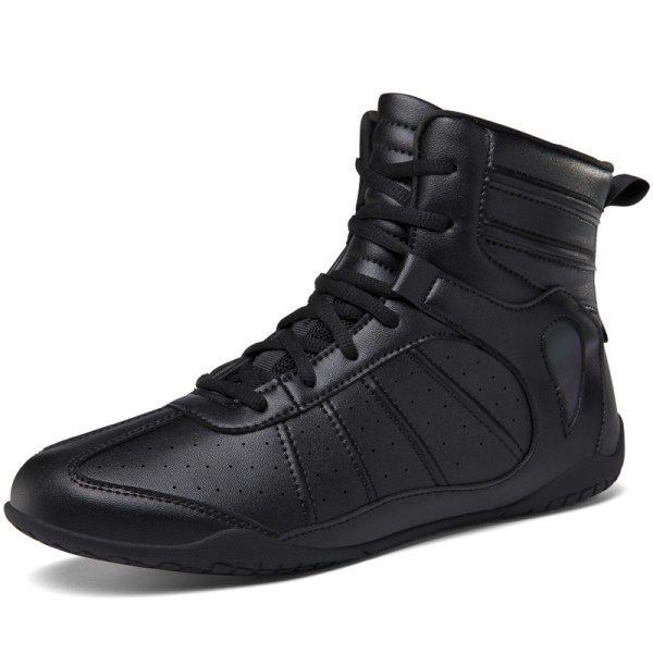 Unisex Adult High Top Snøre-Wrestling Shoes Rund Toe Trainers Svart 40