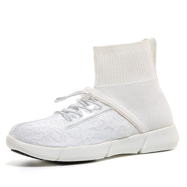 Neutral let sportssko rulleskøjter sokker lysende sko 34,White (Mid Top)