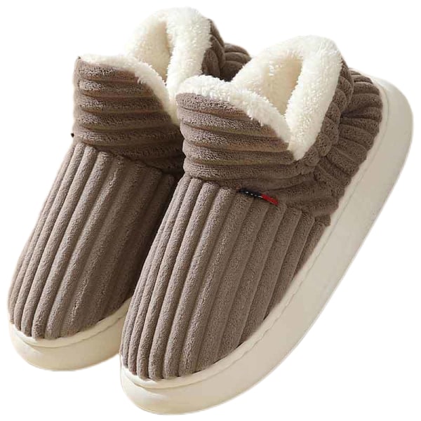 Miesten pyöreävarpaiset talven lämpimät kengät kulutusta kestävät kotitossut Kaffe 46-47