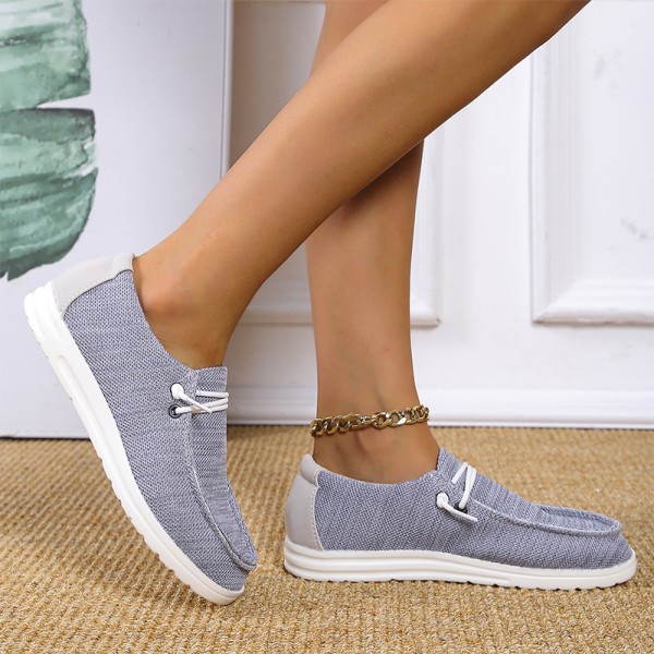 Platta Canvas Sneakers Damer Casual Andas singelskor Gray 36