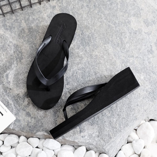 Naisten varvastossut korkeakorkoiset sandaalit rantatossut sisäkäyttöön, yksinkertaiset Black 40