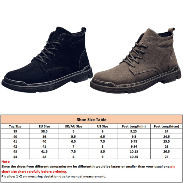 Män Casual Shoes Comfort High Top Ankel Boot Walking Fashion Brun 40