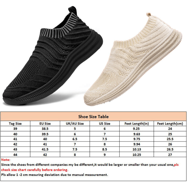 Stretchsocka Sneakers med andningsförmåga för män Gym Sneaker i mesh som inte glider Beige 41