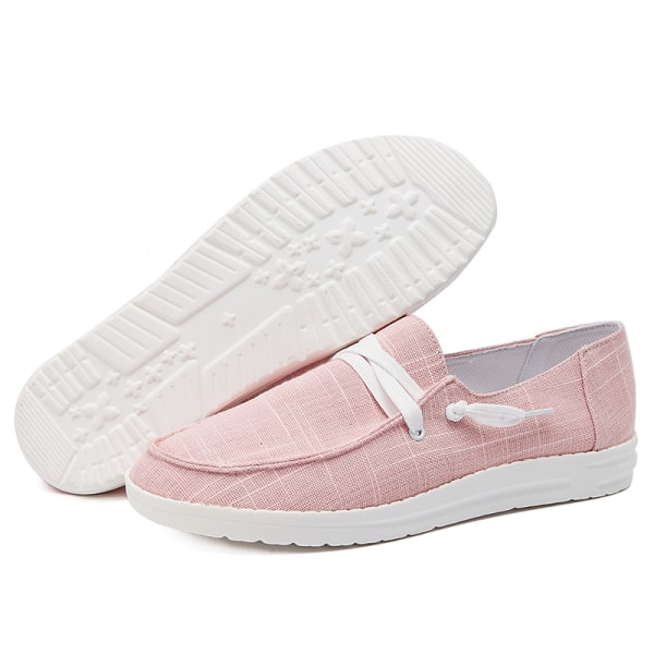 Kvinnors Slip On Casual Shoes Flat Flats Pink 35