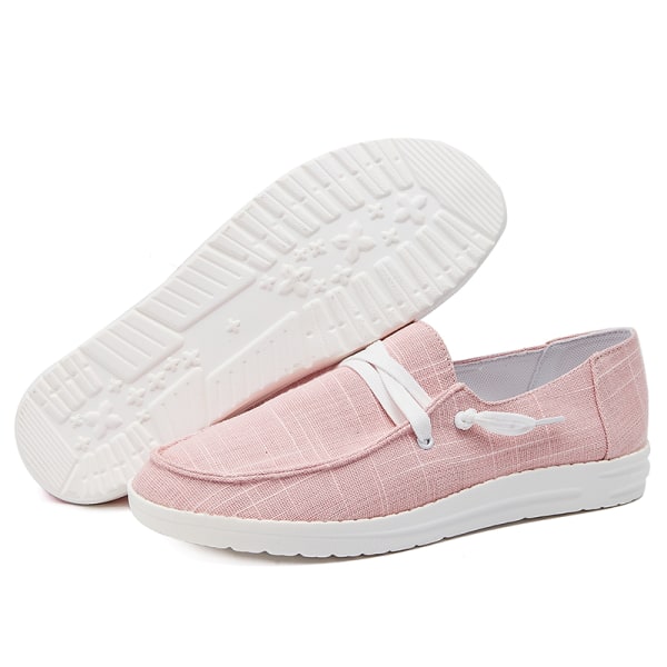 Kvinnors Slip On Casual Shoes Flat Flats Pink 42