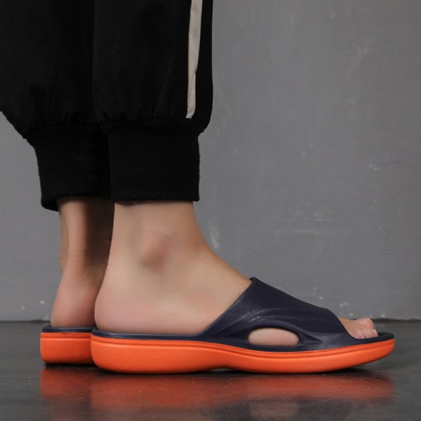 Platformsandaler för män välvda tofflor sommarsandaler Blue Orange,49