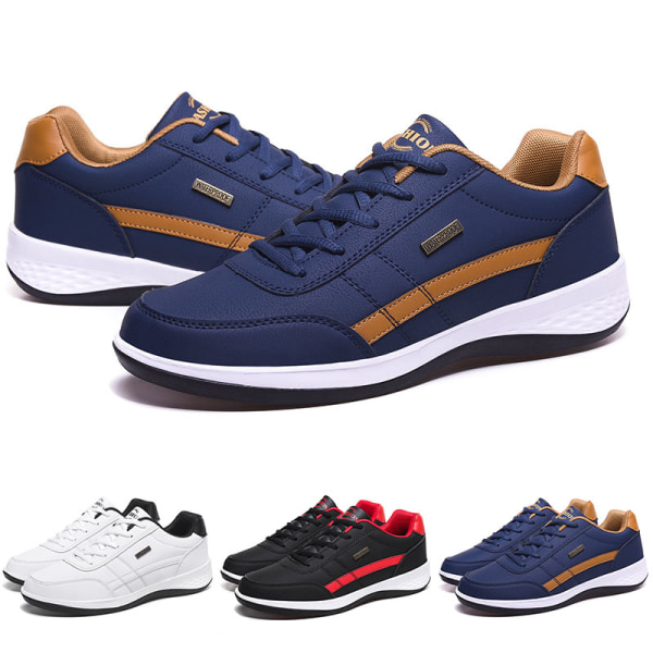 Män Casual Sneakers Löptränare Sport Tennis Fitness Skor Svart 39