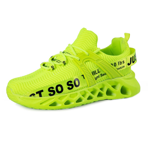Unisex Athletic Sneakers Sports Løbetræner åndbare sko Fluorescent Green,37