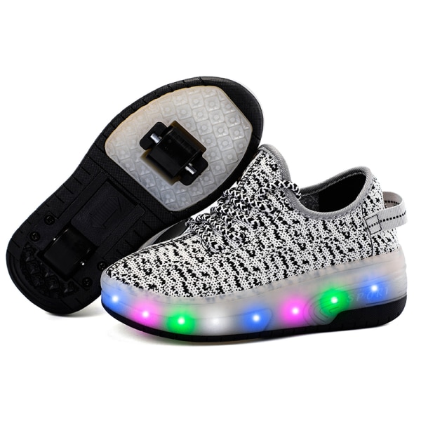 Lasten tuplarullaluistimet LED-valo casual grey,34