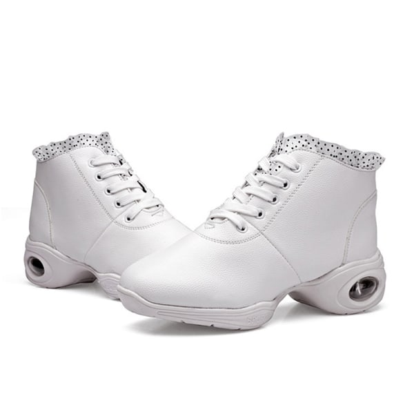 Komfort jazzsko til kvinder atletisk skridsikker sko dansesneaker Vit-2 35