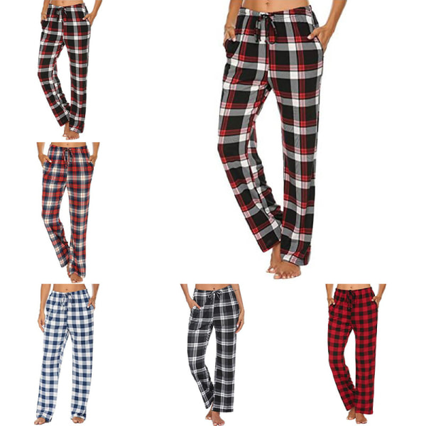 Dampläd med elastiska pyjamasbyxor Casual Baggy Loungewear Svart L