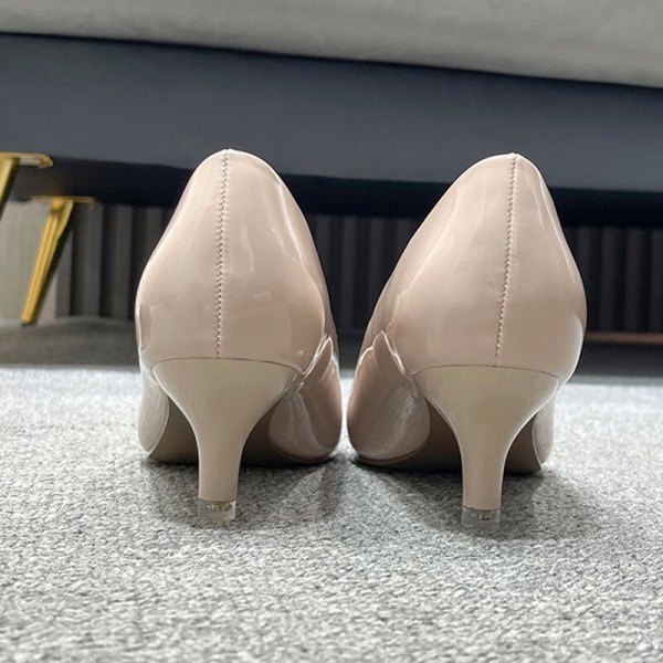 Naisten teräväkärkiset mekkokengät Mid Slender Heels Pumps Häät Pink 41