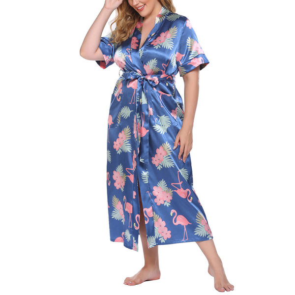 Naisten viitta yöpaita yöpaita kotiin Sleepwear Pyjama blue,3XL
