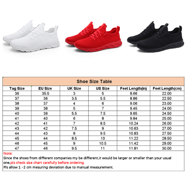 Unisex Solid Color Mesh Sneakers Bekväma Sneakers med mjuk sula Röd 38