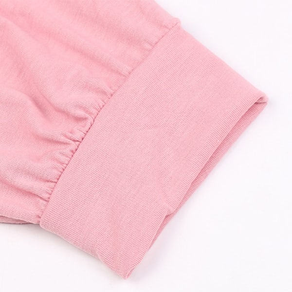 Dame træningsdragt sæt Langærmede toppe+bukser Bukser Hjemmetøj Pink,XL