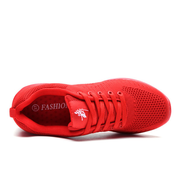 Kvinder Snøre Jazz Shoe Dans Sport Fitness Soft Sole Sneaker Red 37