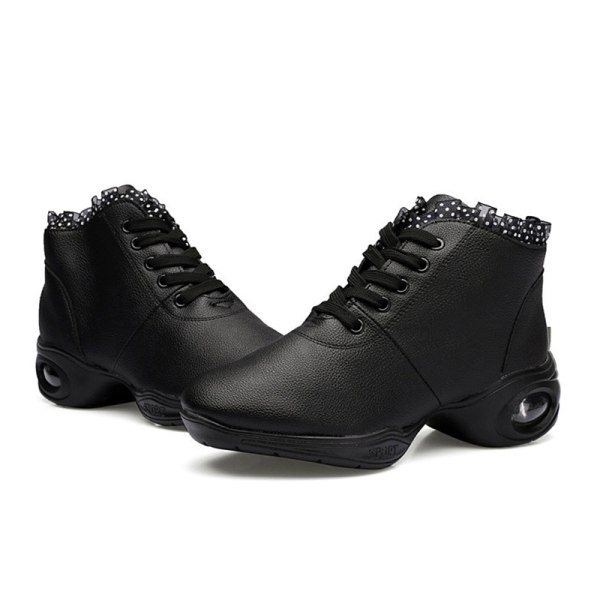 Dam Komfort Jazz Skor Athletic Non Slip Shoe Dancing Sneaker Svart-2 35