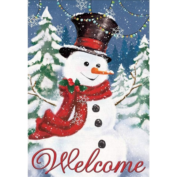 Diamantmaleri julekorsstingssæt Dekorationsgave til hjemmet 6# Snowman 30x40cm