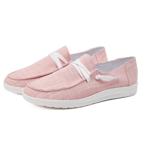 Kvinnors Slip On Casual Shoes Flat Flats Pink 35