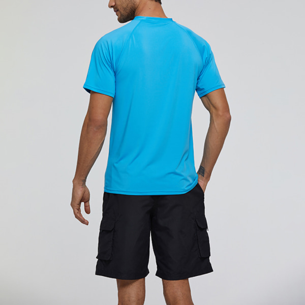 Herr kortärmad skjorta Dykning Surfing Badkläder UV-skydd Topp Sky Blue,M