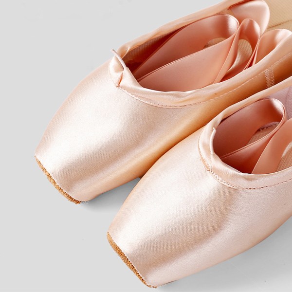 Klassiska balettdansskor för flickor och vuxna med snörning i fyrkantig tå Pink 33
