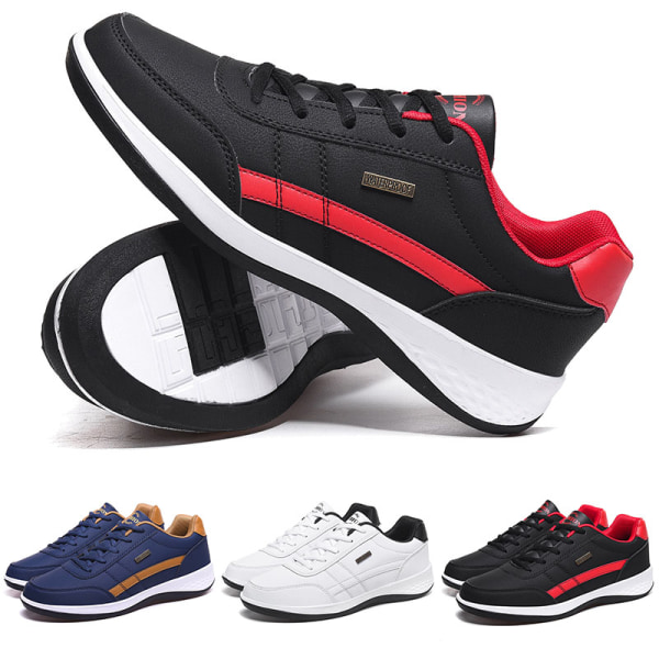 Mænd Casual Sneakers Løbetrænere Sport Tennis Fitness Sko Vit 39