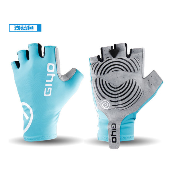 1 pari Half Finger Gloves Gel Sports Bicycle Racing Gloves blue,S