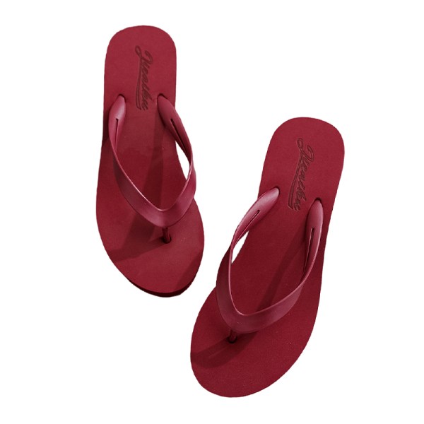 Kvinders flip-flops højhælede sandaler strandtøfler indendørs Simple Red 37