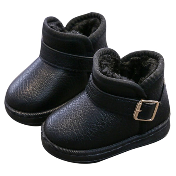 Kid Snow Boot Outdoor Andas rund tå Ankel Bootie Halkfri svart-1 27