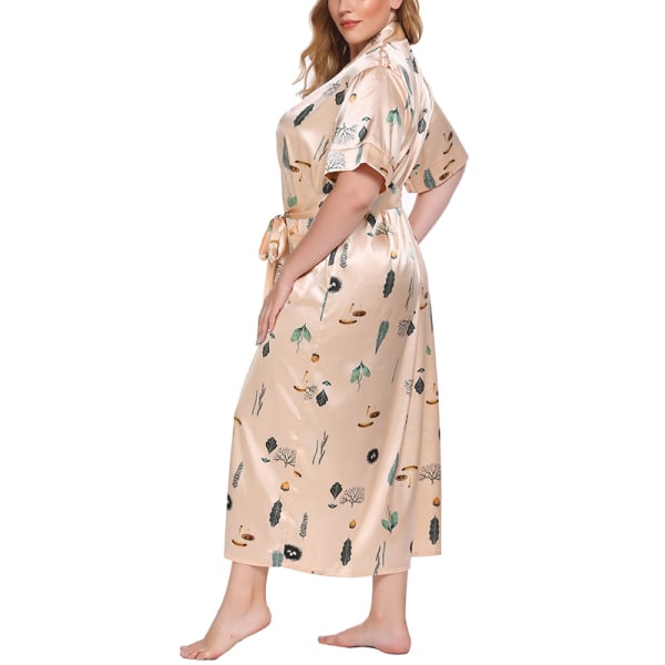 Kvinders morgenkåbe natkjole hjemmetøj Nattøj Pyjamas apricot,3XL
