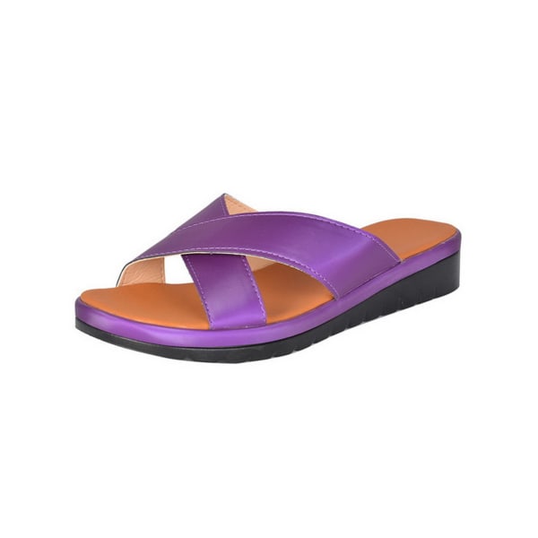Kvinnor ihåliga sandaler lutning Höga klackar Sommar Beach Casual Skor violet,36