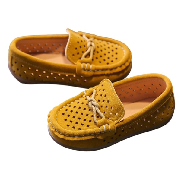 Boys Bownot Mocka Upper Boat Shoes Soft Hollow Out Mockasiner Gul-1 31