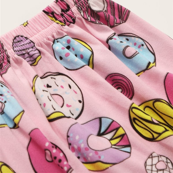 kvinder sommer pyjamas sæt rund hals blomstret plaid loungewear Donut S