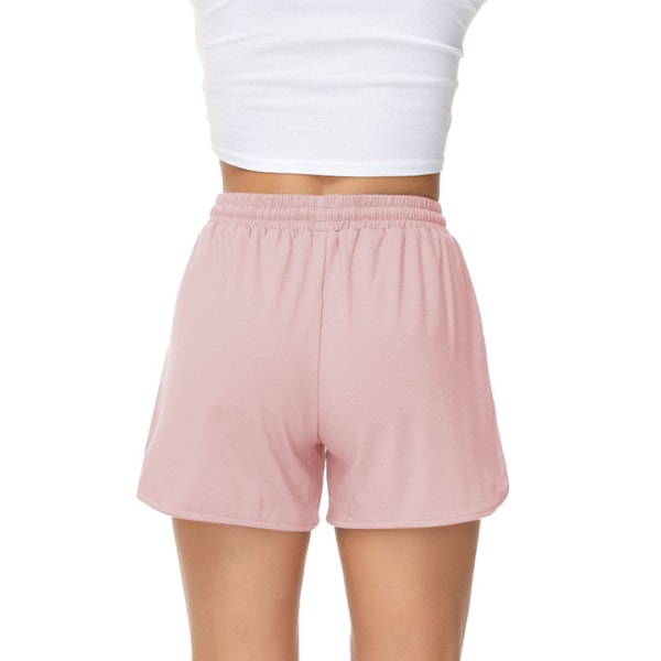 Kvinnors dragsko med hög midja Shorts Casual Baggy Beach Hot Pants Rosa XL