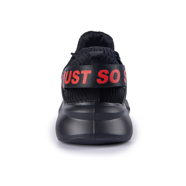 Unisex Athletic Sneakers Sports Løbetræner åndbare sko Black Red,46