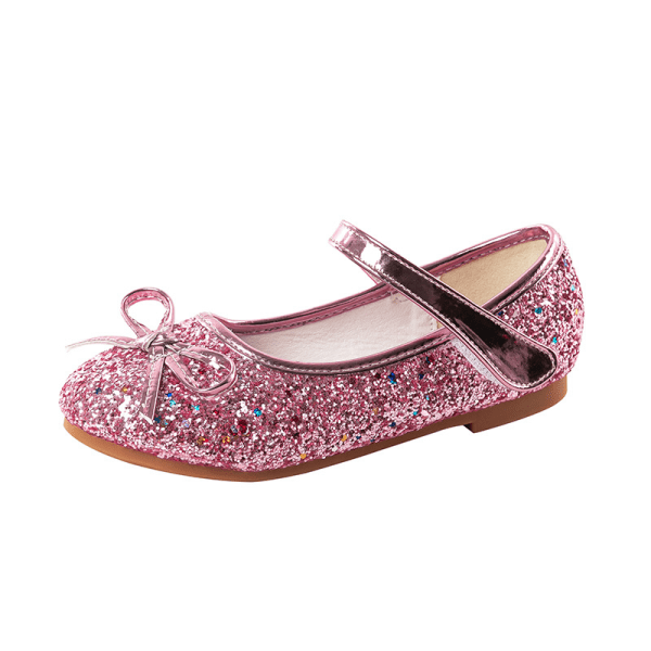 Girl Princess Shoes Mary Jane Halkfria Glitter Balett Skor rosa 24